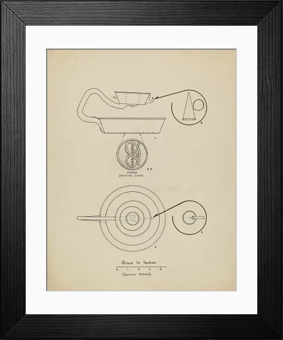 Framed Print : Candlestick with Snuffer, 1935 / 1942. Creator: Francis Law Durand