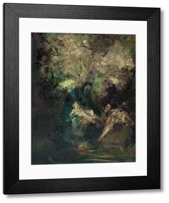 Framed Print : L'Adoration des bergers. Creator: Jean-Baptiste Carpeaux Framed Print : L'Adoration des bergers. Creator: Jean-Baptiste Carpeaux