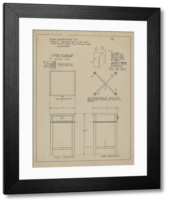 Framed Print : Table (Occassional), c. 1936. Creator: Francis Law Durand Framed Print : Table (Occassional), c. 1936. Creator: Francis Law Durand