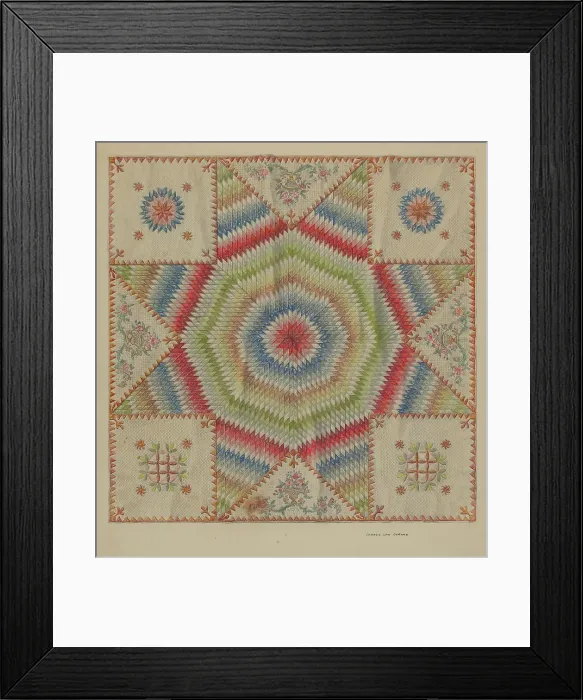 Framed Print : Pieced Quilt. Creator: Francis Law Durand Framed Print : Pieced Quilt. Creator: Francis Law Durand