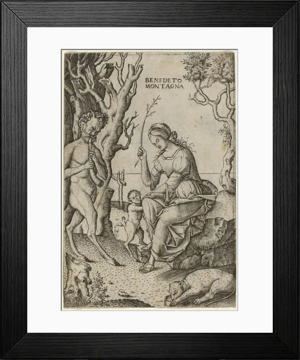 Framed Print : Satyr Family, c. 1512 / 1520. Creator: Benedetto Montagna Framed Print : Satyr Family, c. 1512 / 1520. Creator: Benedetto Montagna