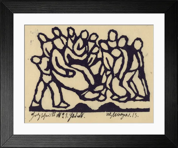 Framed Print : Christ before the High Council, 1913. Creator: Morgner, Wilhelm Framed Print : Christ before the High Council, 1913. Creator: Morgner, Wilhelm