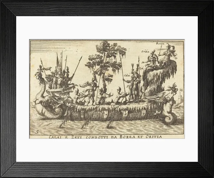 Framed Print : Calai e Zeti condotti da Borea et Oritia. Creator: Balthasar Moncornet Framed Print : Calai e Zeti condotti da Borea et Oritia. Creator: Balthasar Moncornet