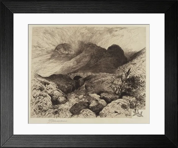 Framed Print : Bridge in the Pass of Glencoe?Scotland, 1882. Creator: Thomas Moran Framed Print : Bridge in the Pass of Glencoe?Scotland, 1882. Creator: Thomas Moran