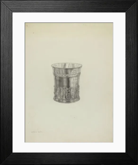 Framed Print : Silver Beaker, c. 1938. Creator: Dorothy Dwin Framed Print : Silver Beaker, c. 1938. Creator: Dorothy Dwin