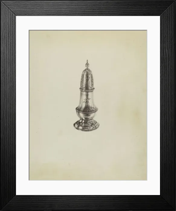 Framed Print : Silver Caster, c. 1937. Creator: Dorothy Dwin