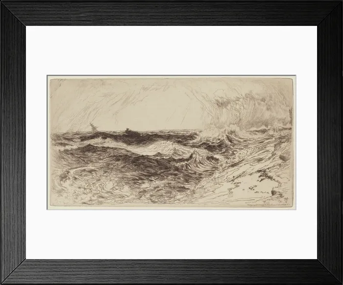 Framed Print : The Resounding Sea, 1880. Creator: Thomas Moran Framed Print : The Resounding Sea, 1880. Creator: Thomas Moran
