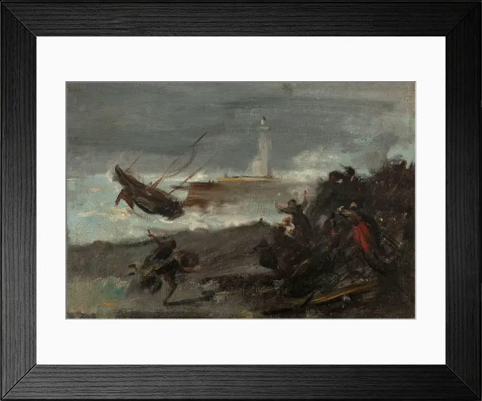 Framed Print : Naufrage dans le port de Dieppe, 1873. Creator: Jean-Baptiste Carpeaux Framed Print : Naufrage dans le port de Dieppe, 1873. Creator: Jean-Baptiste Carpeaux