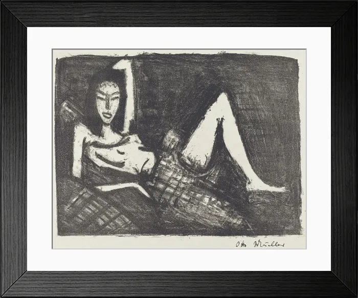 Framed Print : Girl on a Couch (Madchen auf dem Kanapee), 1921 / 1922. Creator: Otto Mueller Framed Print : Girl on a Couch (Madchen auf dem Kanapee), 1921 / 1922. Creator: Otto Mueller