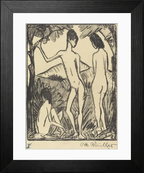 Framed Print : Standing Boy and Two Girls (Stehender Knabe und zwei Madchen), 1917. Creator: Otto Mueller Framed Print : Standing Boy and Two Girls (Stehender Knabe und zwei Madchen), 1917. Creator: Otto Mueller