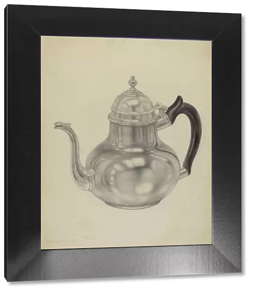 Silver Teapot, c. 1938. Creator: Dorothy Dwin