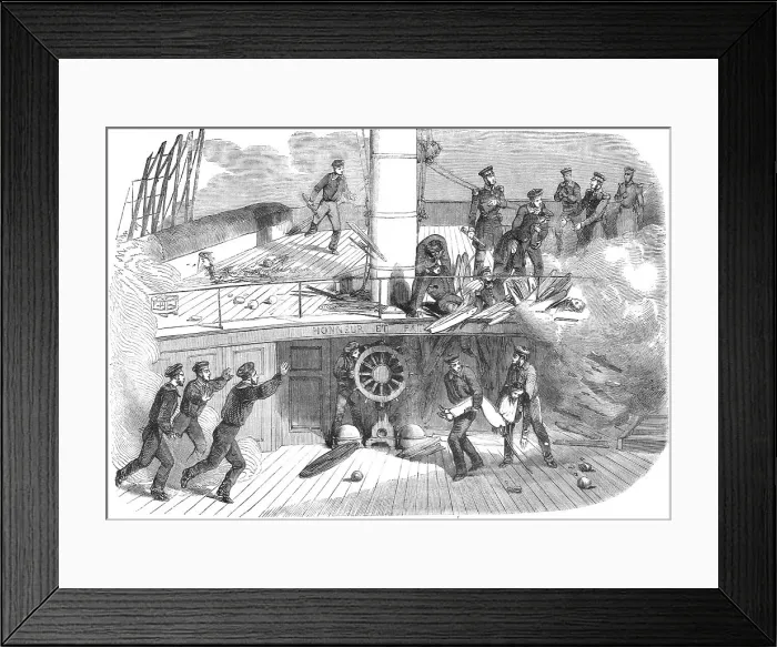 Framed Print : Sebastopol; The deck of the Ville De Paris at the moment when the Poop was struck... 1854. Creator: Unknown. Sebastopol; The deck of the Ville De Paris at the moment when the Poop was struck... 1854. Creator: Unknown Framed Print : Sebastopol; The deck of the Ville De Paris at the moment when the Poop was struck... 1854. Creator: Unknown. Sebastopol; The deck of the Ville De Paris at the moment when the Poop was struck... 1854. Creator: Unknown