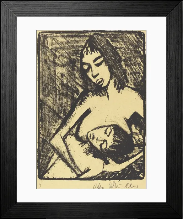 Framed Print : Mother and Child (Mutter und Kind), probably 1920. Creator: Otto Mueller Framed Print : Mother and Child (Mutter und Kind), probably 1920. Creator: Otto Mueller