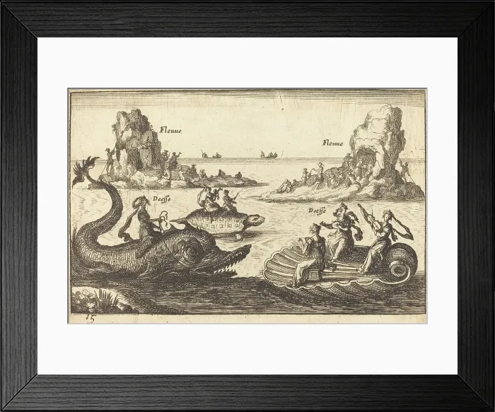 Framed Print : Goddesses on the River. Creator: Balthasar Moncornet Framed Print : Goddesses on the River. Creator: Balthasar Moncornet