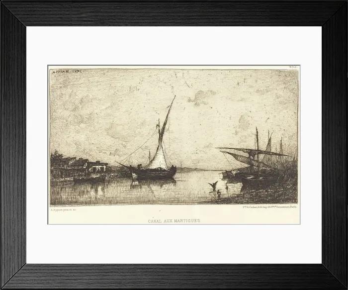 Framed Print : Canal aux Martiques. Creator: Adolphe Appian Framed Print : Canal aux Martiques. Creator: Adolphe Appian
