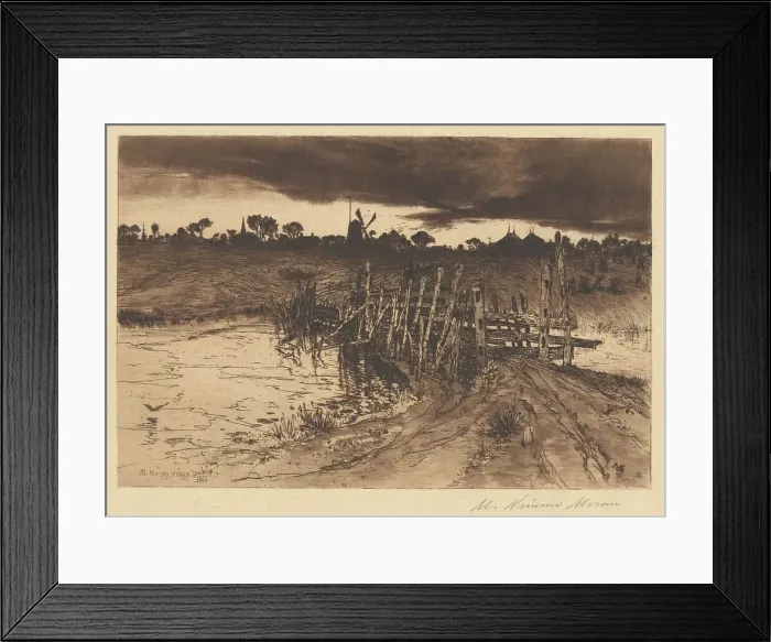 Framed Print : Tween the Gloaming and the Mirk, 1883. Creator: Mary Nimmo Moran Framed Print : Tween the Gloaming and the Mirk, 1883. Creator: Mary Nimmo Moran