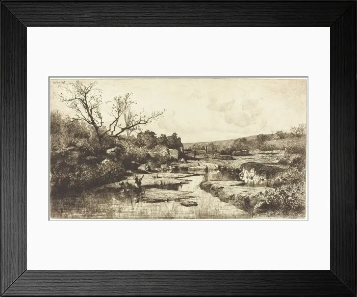 Framed Print : Landscape, 1870. Creator: Adolphe Appian Framed Print : Landscape, 1870. Creator: Adolphe Appian