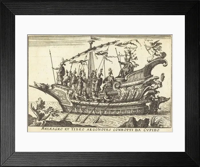 Framed Print : Meleagro et Tideo Argonotes condotti da Cupido. Creator: Balthasar Moncornet Framed Print : Meleagro et Tideo Argonotes condotti da Cupido. Creator: Balthasar Moncornet