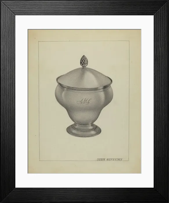Framed Print : Silver Sugar Bowl, 1936. Creator: Aaron Fastovsky Framed Print : Silver Sugar Bowl, 1936. Creator: Aaron Fastovsky