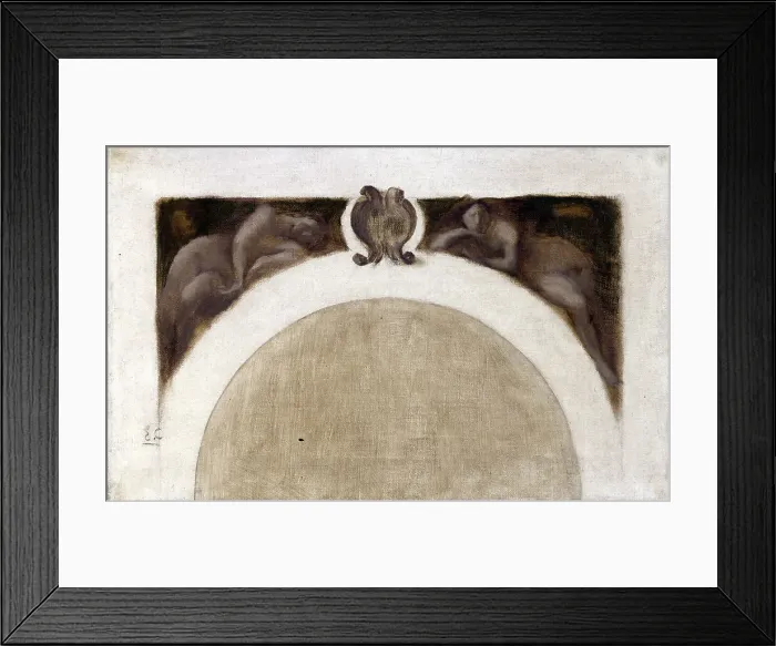 Framed Print : Esquisse pour le salon des Sciences de l'Hôtel de Ville de Paris : Le Magnétisme... c.1889-1891. Creator: Eugene Carriere Framed Print : Esquisse pour le salon des Sciences de l'Hôtel de Ville de Paris : Le Magnétisme... c.1889-1891. Creator: Eugene Carriere