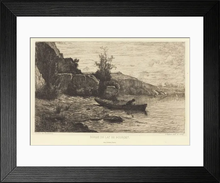 Framed Print : Bords du lac du Bourget, 1866. Creator: Adolphe Appian Framed Print : Bords du lac du Bourget, 1866. Creator: Adolphe Appian