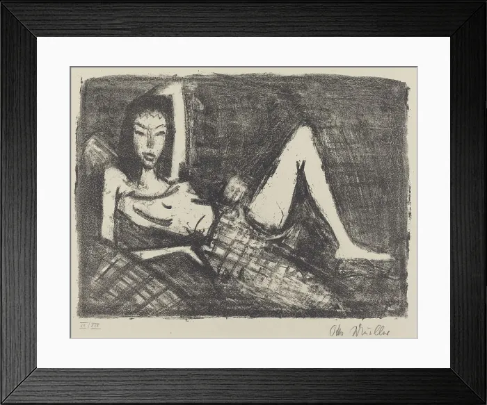 Framed Print : Girl on a Couch (Mädchen auf dem Kanapee), 1921 / 1922. Creator: Otto Mueller Framed Print : Girl on a Couch (Mädchen auf dem Kanapee), 1921 / 1922. Creator: Otto Mueller