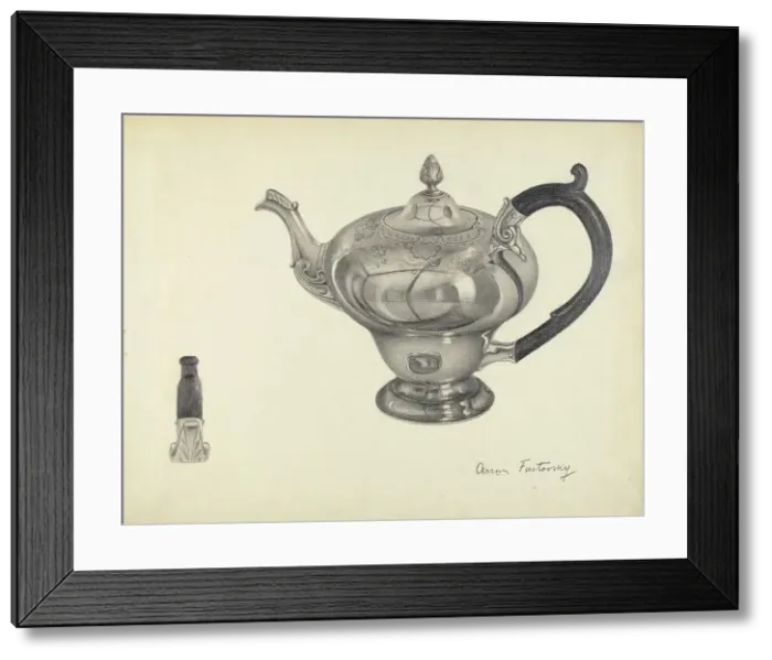 Framed Print : Silver Teapot, 1935 / 1942. Creator: Aaron Fastovsky Framed Print : Silver Teapot, 1935 / 1942. Creator: Aaron Fastovsky