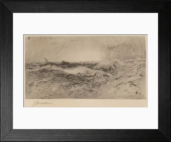 Framed Print : The Resounding Sea, 1880. Creator: Thomas Moran Framed Print : The Resounding Sea, 1880. Creator: Thomas Moran