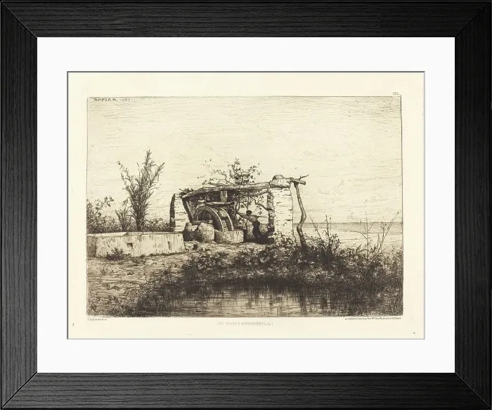 Framed Print : Une moria a Bordiquier (Italie), 1873. Creator: Adolphe Appian Framed Print : Une moria a Bordiquier (Italie), 1873. Creator: Adolphe Appian