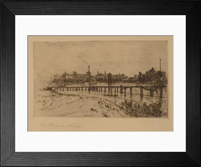 Framed Print : Newark, N.J. from the Passaic, 1879. Creator: Mary Nimmo Moran Framed Print : Newark, N.J. from the Passaic, 1879. Creator: Mary Nimmo Moran