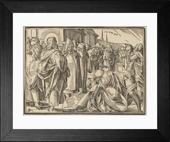 Framed Print : The Paralytic Healed by Christ Picks up His Pallet. Creator: Christoph Maurer Framed Print : The Paralytic Healed by Christ Picks up His Pallet. Creator: Christoph Maurer