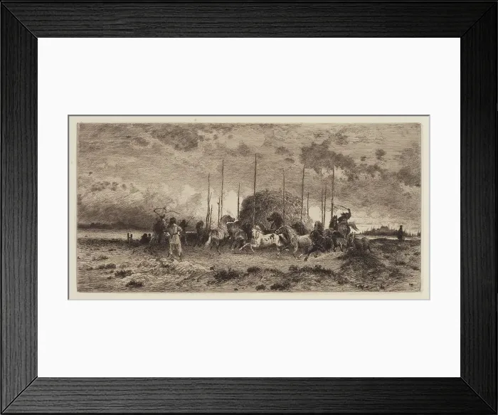 Framed Print : Harvest at San Juan, New Mexico, c. 1883. Creator: Peter Moran Framed Print : Harvest at San Juan, New Mexico, c. 1883. Creator: Peter Moran
