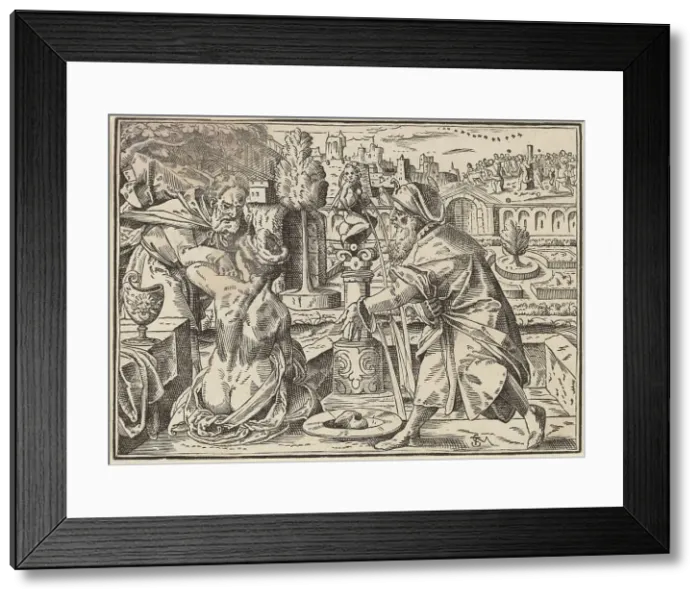 Framed Print : Christ Tells His Disciples of the Last Judgment, published 1630. Creator: Christoph Maurer Framed Print : Christ Tells His Disciples of the Last Judgment, published 1630. Creator: Christoph Maurer