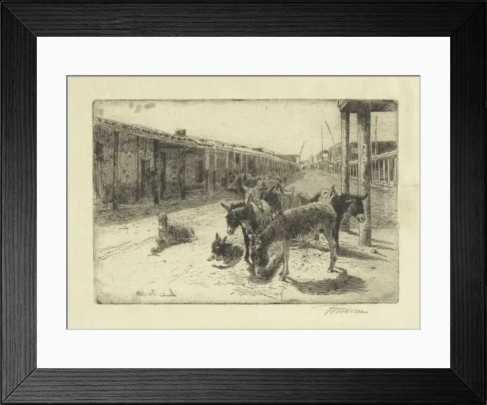 Framed Print : Santa Fe, 1883. Creator: Peter Moran Framed Print : Santa Fe, 1883. Creator: Peter Moran
