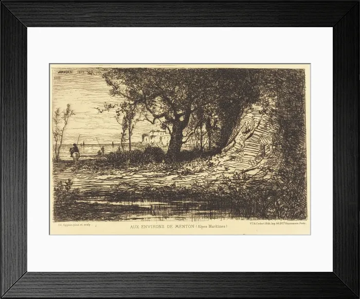 Framed Print : Aux Environs de Menton. Creator: Adolphe Appian Framed Print : Aux Environs de Menton. Creator: Adolphe Appian