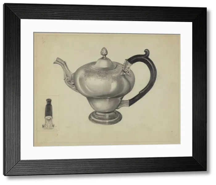 Framed Print : Silver Teapot, c. 1936. Creator: Aaron Fastovsky Framed Print : Silver Teapot, c. 1936. Creator: Aaron Fastovsky
