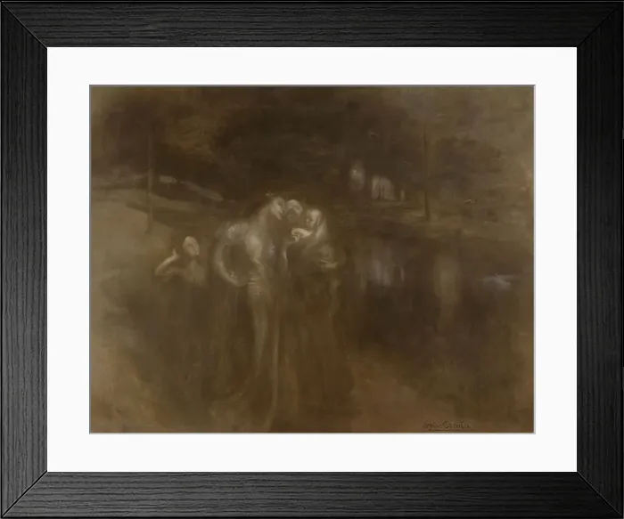 Framed Print : Les âges de la vie : les jeunes mères, between 1897 and 1900. Creator: Eugene Carriere Framed Print : Les âges de la vie : les jeunes mères, between 1897 and 1900. Creator: Eugene Carriere