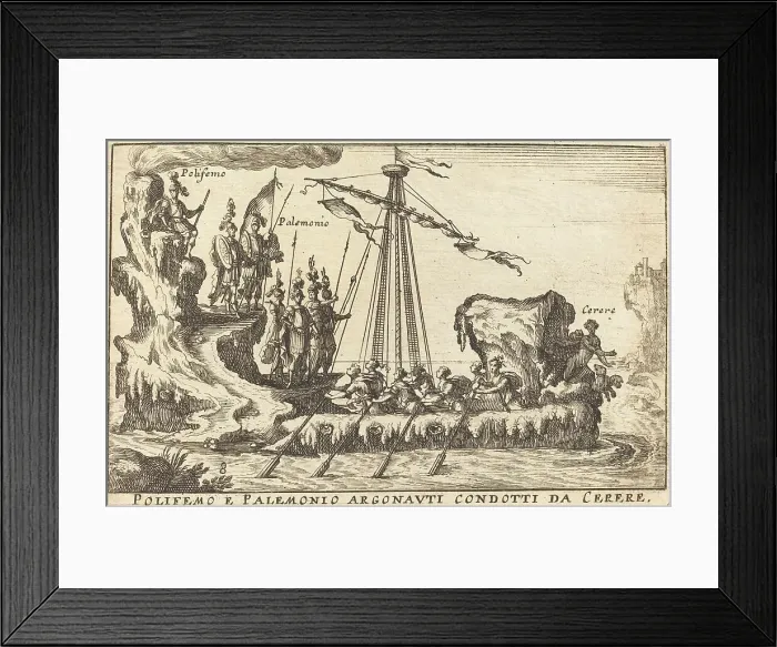 Framed Print : Polifemo e Palemonio Argonauti condotti da Cerere. Creator: Balthasar Moncornet Framed Print : Polifemo e Palemonio Argonauti condotti da Cerere. Creator: Balthasar Moncornet