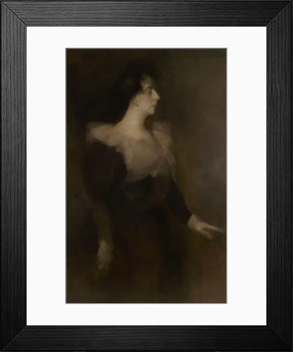 Framed Print : Portrait de Pauline Ménard-Dorian, c.1890. Creator: Eugene Carriere Framed Print : Portrait de Pauline Ménard-Dorian, c.1890. Creator: Eugene Carriere