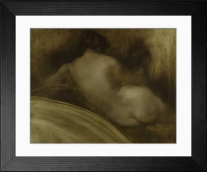 Framed Print : Esquisse pour le salon des Sciences de l'Hôtel de Ville de Paris : femme nue de dos... c.1889-1891. Creator: Eugene Carriere Framed Print : Esquisse pour le salon des Sciences de l'Hôtel de Ville de Paris : femme nue de dos... c.1889-1891. Creator: Eugene Carriere