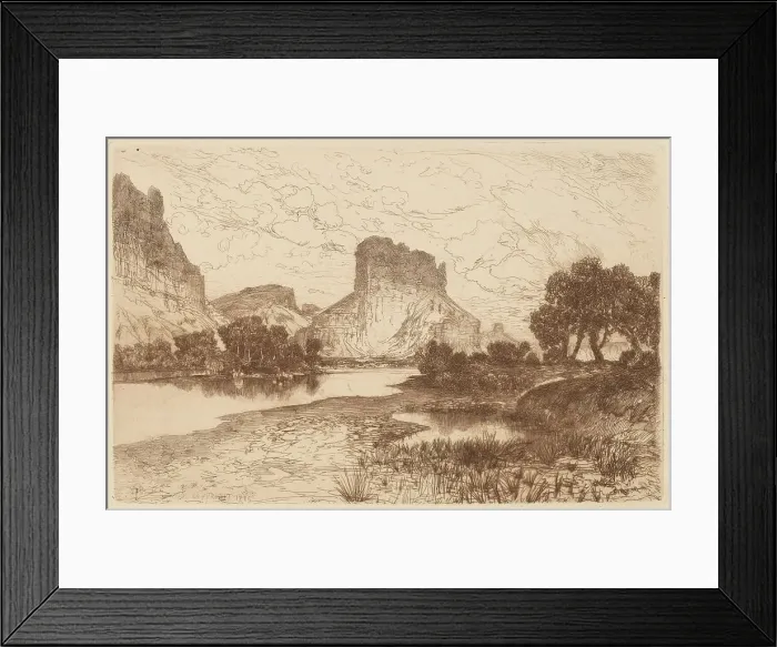Framed Print : Green River, Wyoming Territory, 1886. Creator: Thomas Moran Framed Print : Green River, Wyoming Territory, 1886. Creator: Thomas Moran