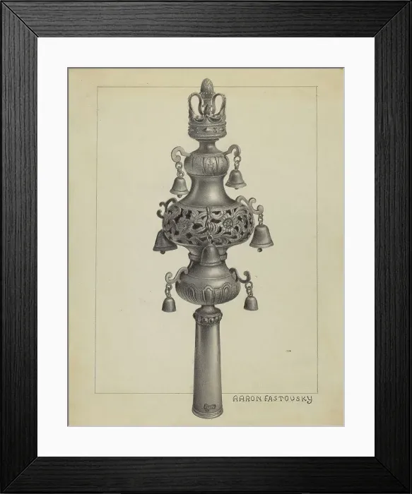 Framed Print : Silver Ornament for Scroll, c. 1936. Creator: Aaron Fastovsky Framed Print : Silver Ornament for Scroll, c. 1936. Creator: Aaron Fastovsky