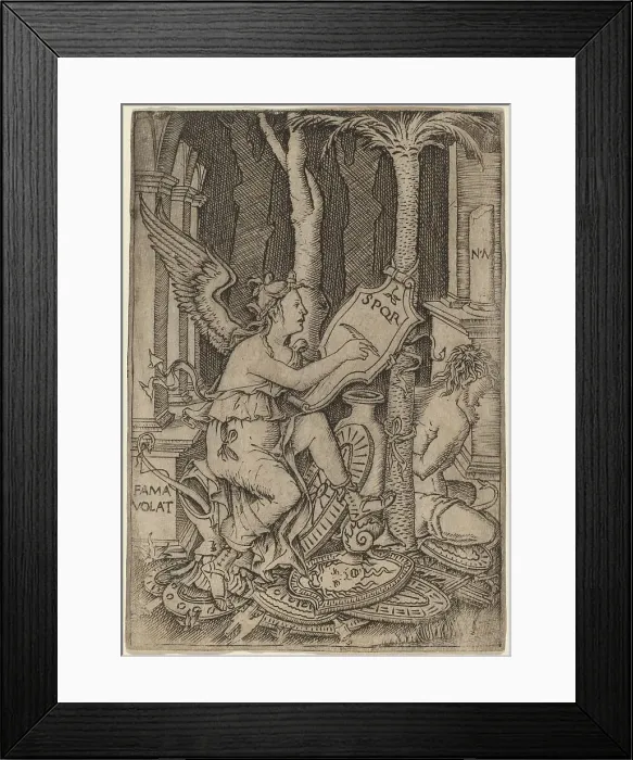 Framed Print : Fama, c. 1507. Creator: Nicoletto da Modena Framed Print : Fama, c. 1507. Creator: Nicoletto da Modena