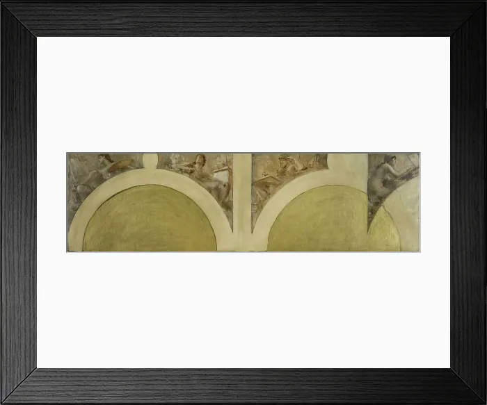 Framed Print : Esquisse pour le salon des Arts de l'Hôtel de Ville de Paris : La peinture, la sculpture... c.1891. Creator: Theobald Chartran Framed Print : Esquisse pour le salon des Arts de l'Hôtel de Ville de Paris : La peinture, la sculpture... c.1891. Creator: Theobald Chartran