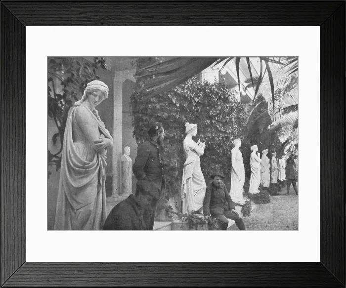 Framed Print : L'Achilleion, transforme en ambulance, est confie a la garde de nos alpins... 1916. Creator: Robert Vaucher Framed Print : L'Achilleion, transforme en ambulance, est confie a la garde de nos alpins... 1916. Creator: Robert Vaucher