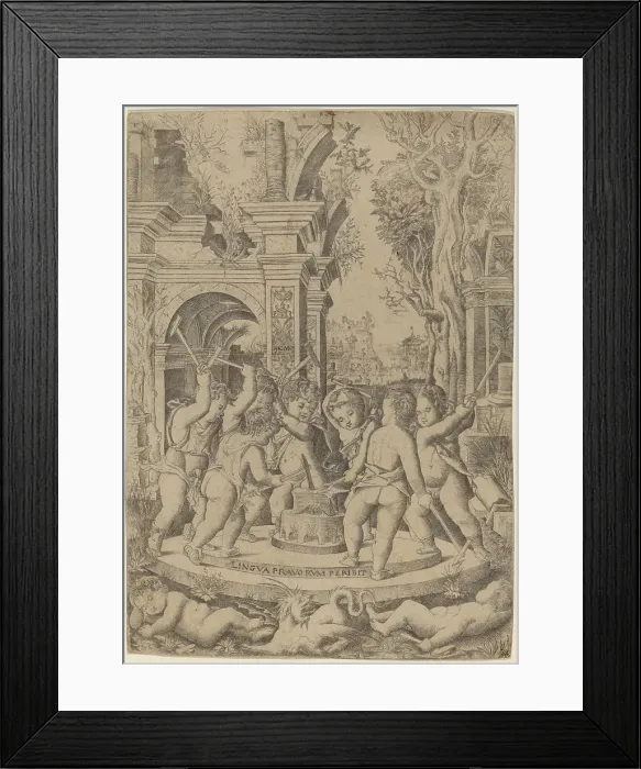 Framed Print : Fate of an Evil Tongue, c. 1507. Creator: Nicoletto da Modena Framed Print : Fate of an Evil Tongue, c. 1507. Creator: Nicoletto da Modena