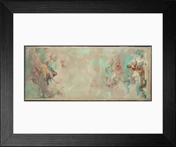 Framed Print : Esquisse pour la salle des mariages de la mairie de Courbevoie : La Loi protectrice... 12–1884. Creator: Theobald Chartran Framed Print : Esquisse pour la salle des mariages de la mairie de Courbevoie : La Loi protectrice... 12–1884. Creator: Theobald Chartran