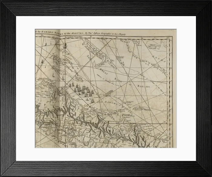 Framed Print : The part of the Bahama banks, from The West-India atlas, 1771. Creator: Jefferys, Thomas (ca. 1719-1771) Framed Print : The part of the Bahama banks, from The West-India atlas, 1771. Creator: Jefferys, Thomas (ca. 1719-1771)