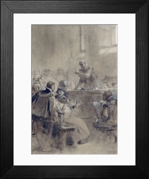 Framed Print : Esquisse pour l'escalier de la Sorbonne : Bernard Palissy ouvrant à Paris, avec la... c.1888. Creator: Theobald Chartran Framed Print : Esquisse pour l'escalier de la Sorbonne : Bernard Palissy ouvrant à Paris, avec la... c.1888. Creator: Theobald Chartran