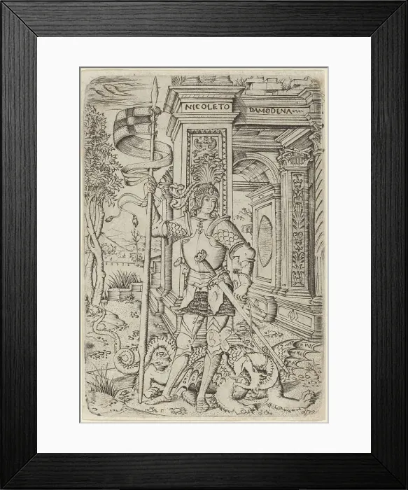 Framed Print : Saint George, c. 1510. Creator: Nicoletto da Modena Framed Print : Saint George, c. 1510. Creator: Nicoletto da Modena